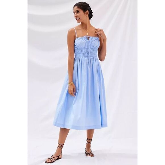 Anthropologie Dresses & Skirts - Anthropologie Smocked Midi Dress in Blue Medium
